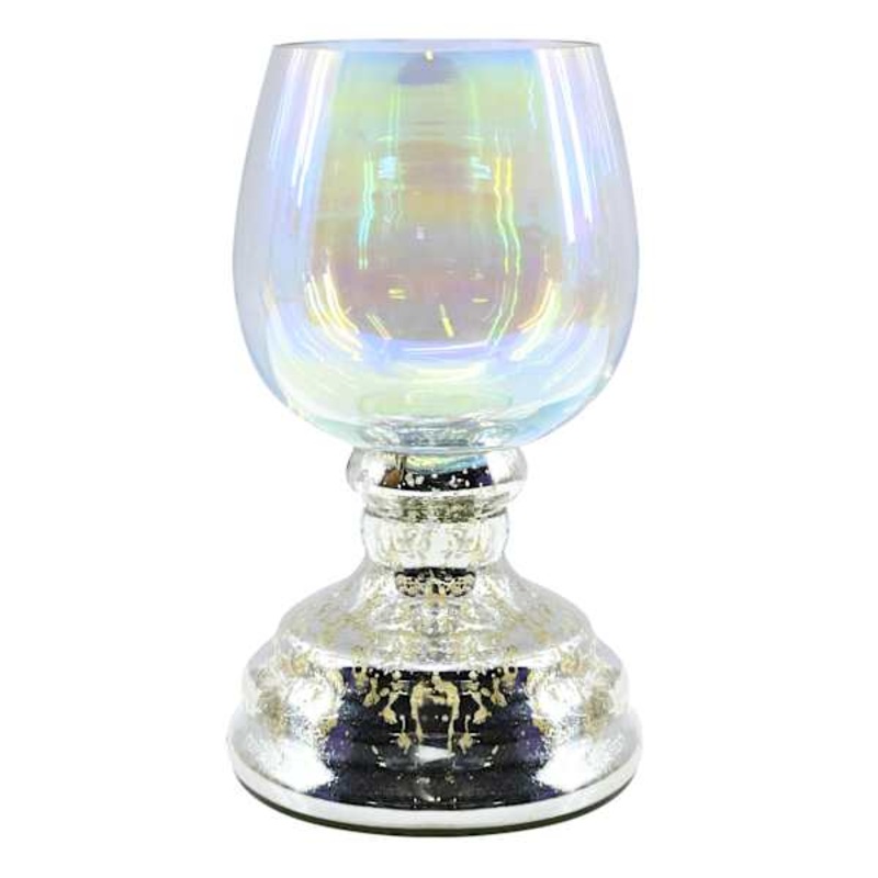 Mercury Glass Tealight Candle Holder, 10″