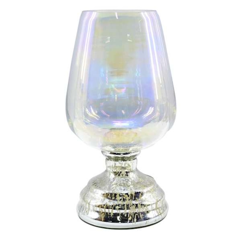 Mercury Glass Tealight Candle Holder, 8″