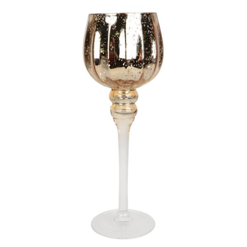 Mercury Glass Votive Holder, 13.8″