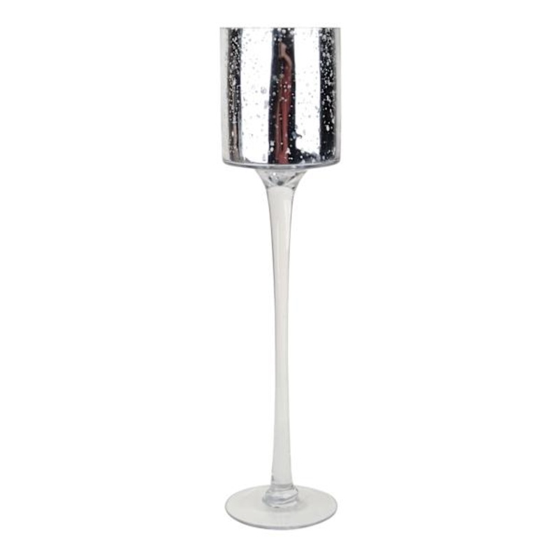 Mercury Glass Votive Holder, 15.7″