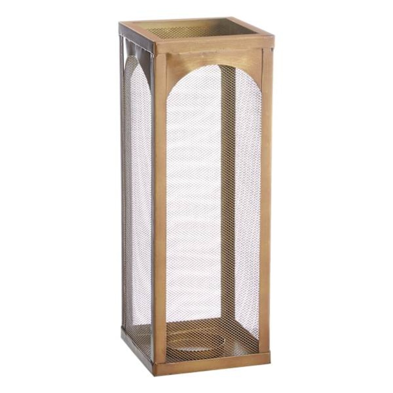 Metal Lantern with Brass Finish, 15″