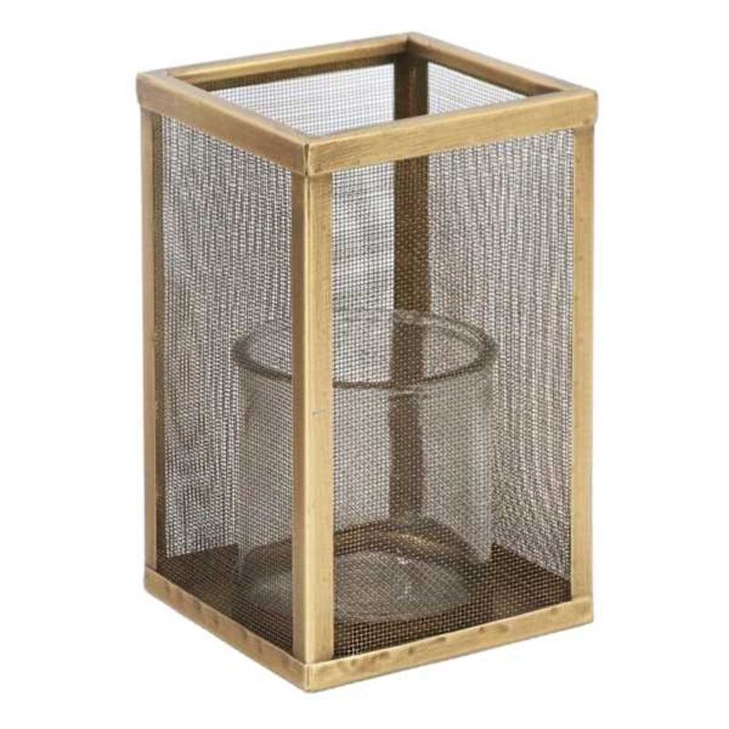 Metal Mesh Pillar Candle Holder, 8″