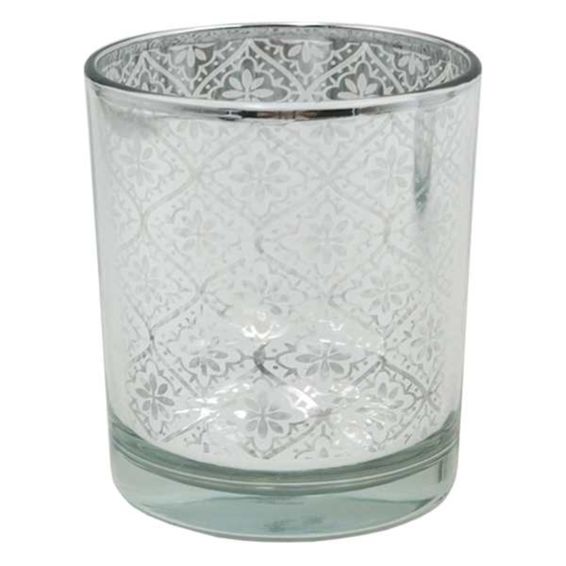 Metallic Glass Votive Candle Holder, 4″
