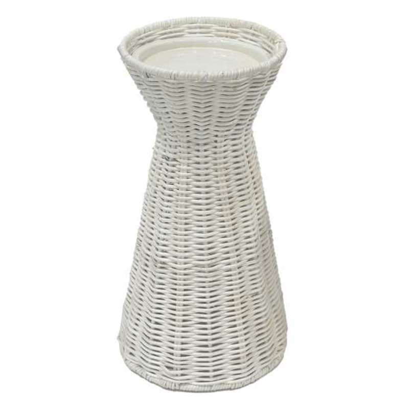 Natural Rattan Pillar Candle Holder, 11″