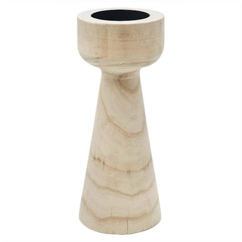 Natural Wood Candle Holder, 12″