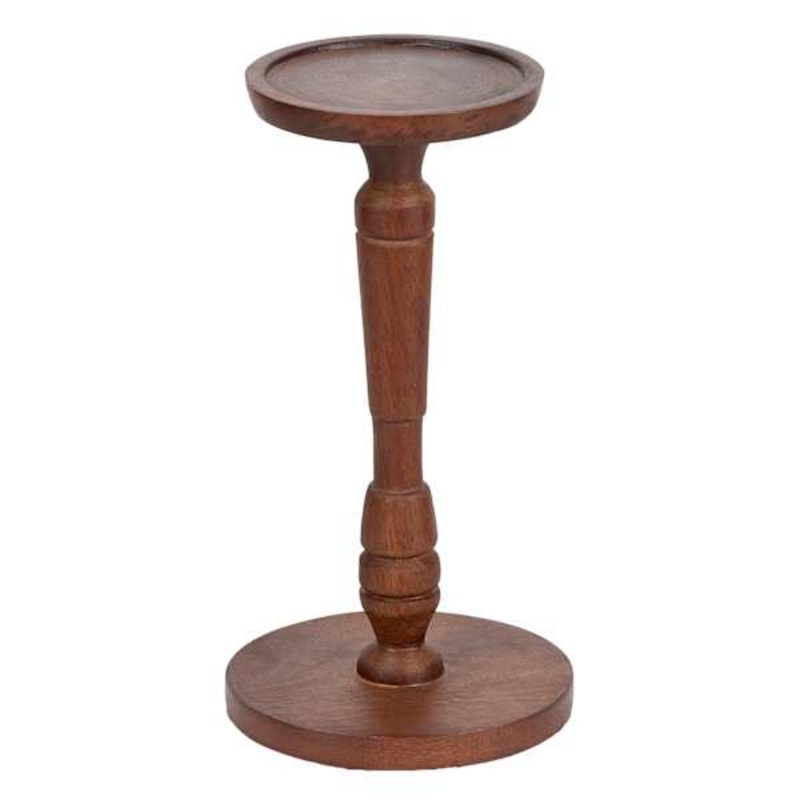 Natural Wood Candle Holder, 8.5″