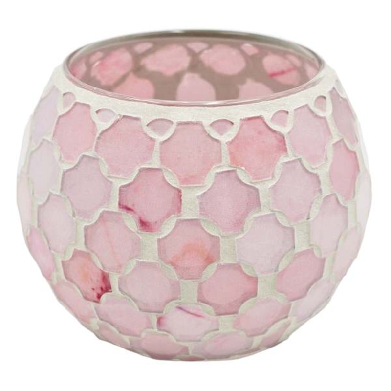 Pink Mosaic Glass Bowl, 4″
