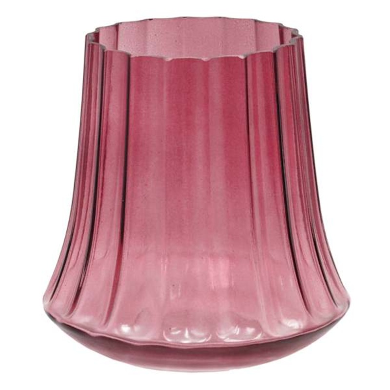 Purple Glass Candle Holder, 7″