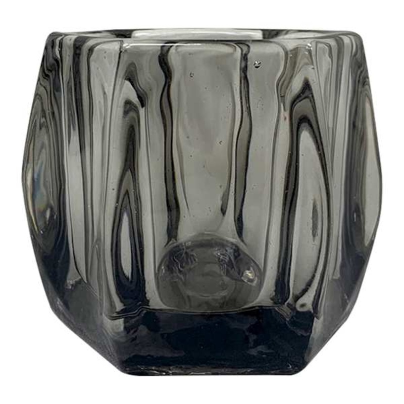 Smoked Glass Tealight Candle Holder, 3″