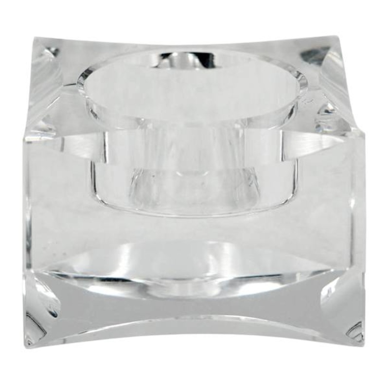 Square Crystal Candle Holder, 2″
