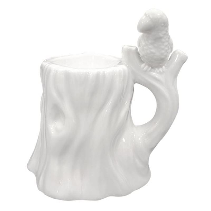 White Bird on Tree Candle Holder, 5″
