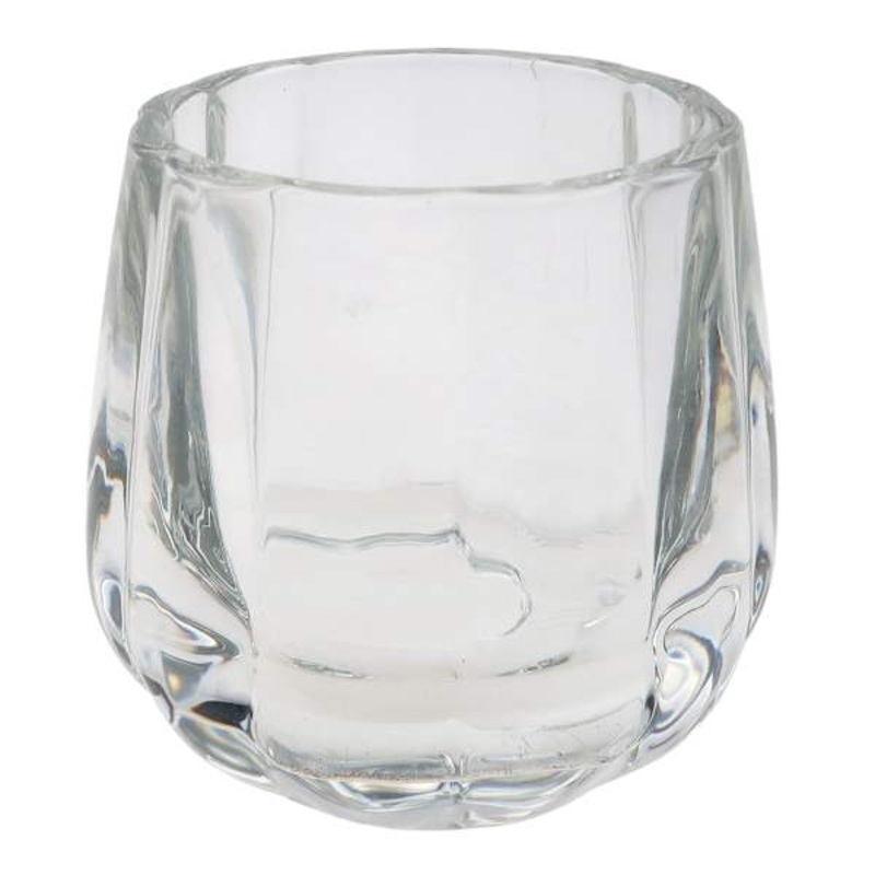 Clear Pressed Glass Tealight Candle Holder, 3″