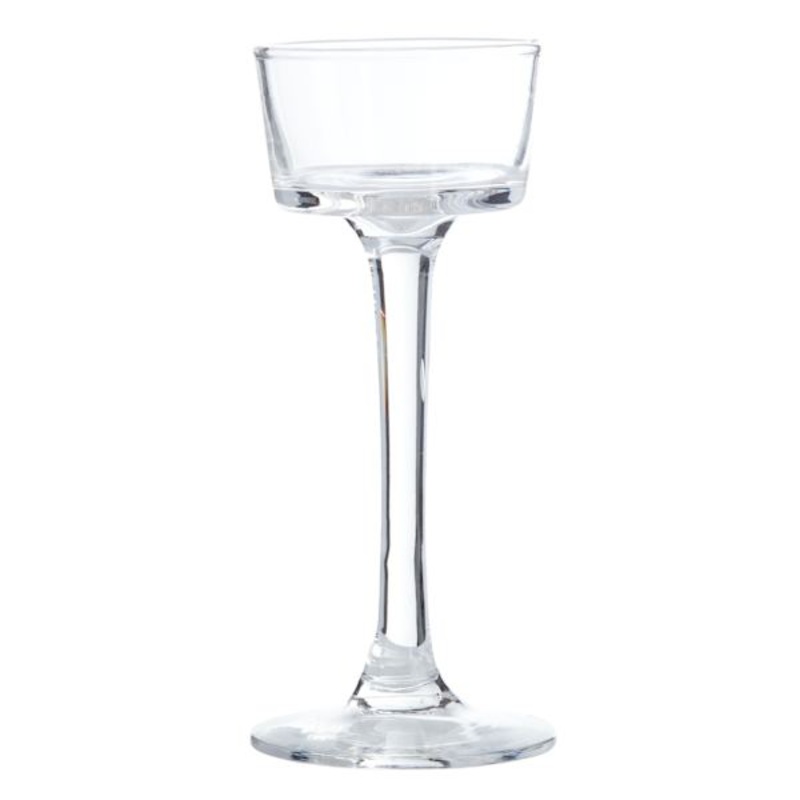 Clear Stem Glass Tealight Candle Holder, 5″