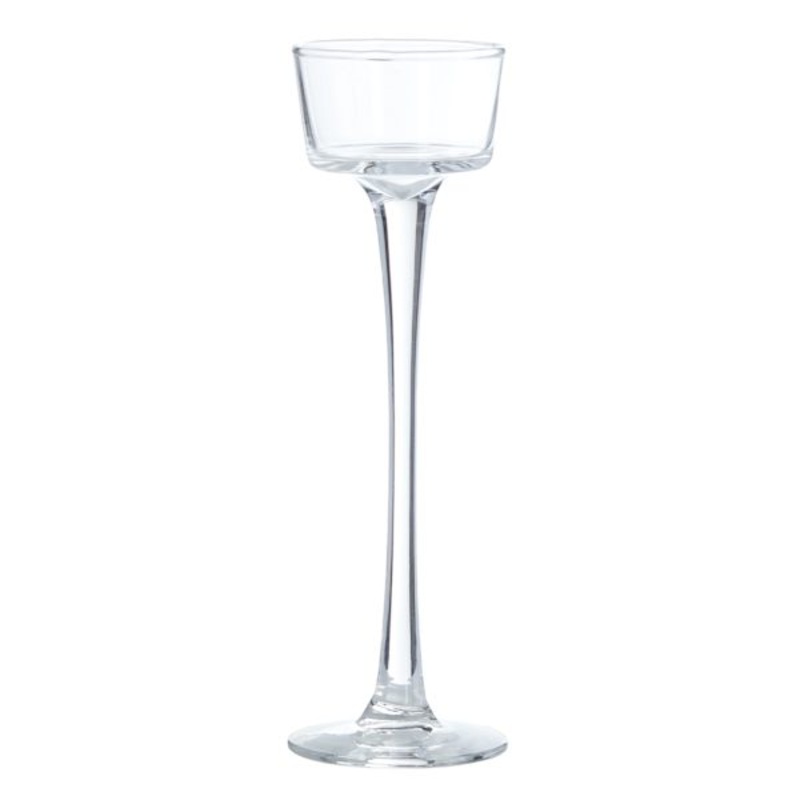 Clear Stem Glass Tealight Candle Holder, 7″