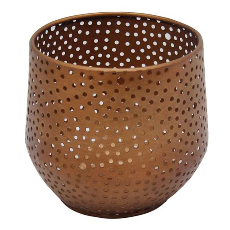 Copper Metal Hurricane Candle Holder, 5″