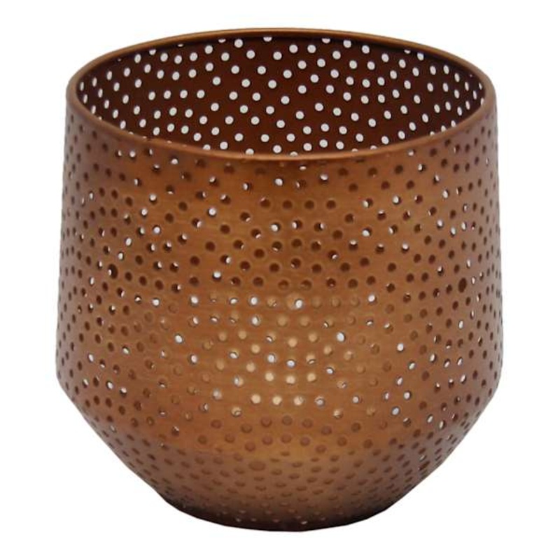 Copper Metal Hurricane Candle Holder, 6″