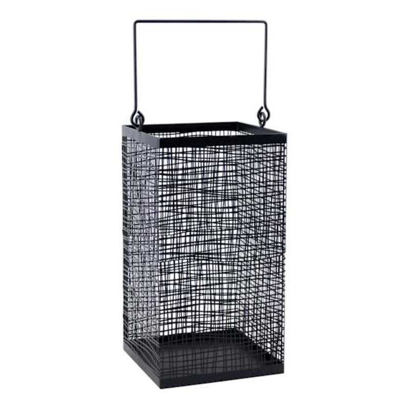 Crosby St. Black Metal Lantern, 10″
