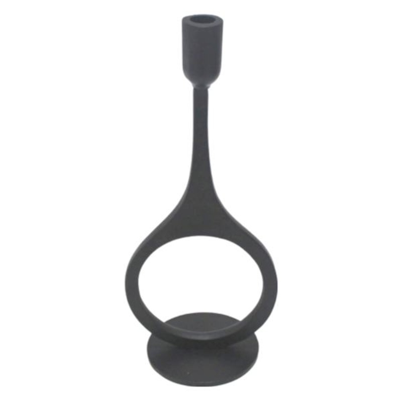 Crosby St. Black Modern Taper Candle Holder, 12.8″