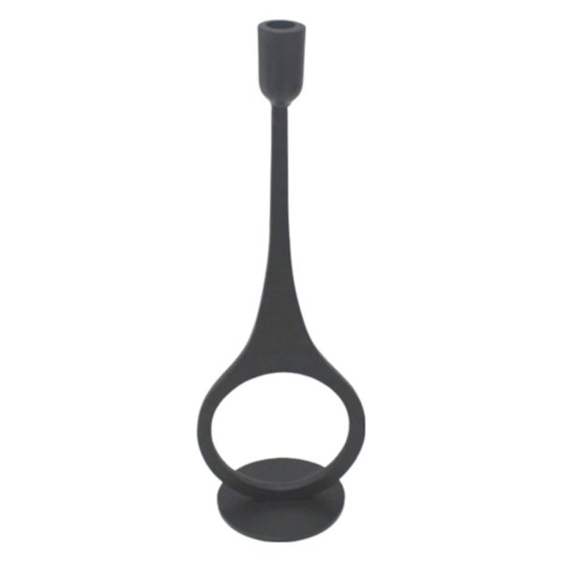 Crosby St. Black Modern Taper Candle Holder, 15.5″