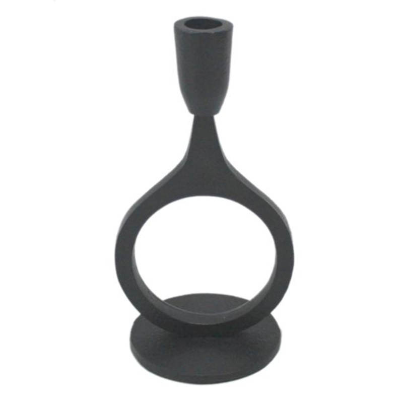 Crosby St. Black Modern Taper Candle Holder, 8.8″
