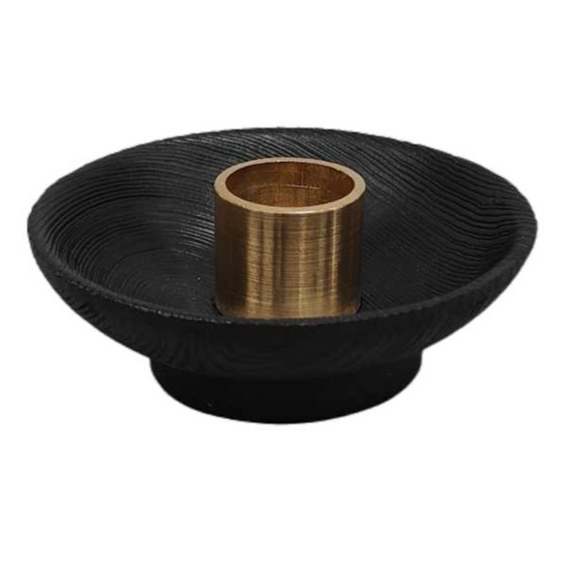 Crosby St. Black Taper Candle Holder, 3.4″