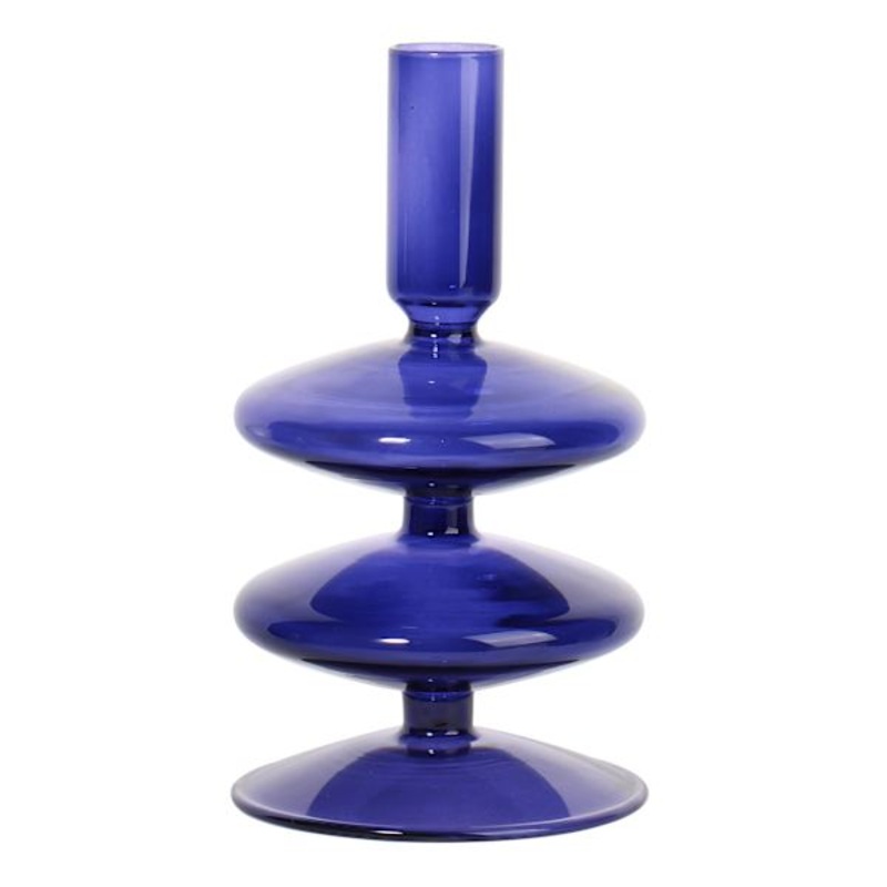 Crosby St. Blue Taper Candle Holder, 6.5″