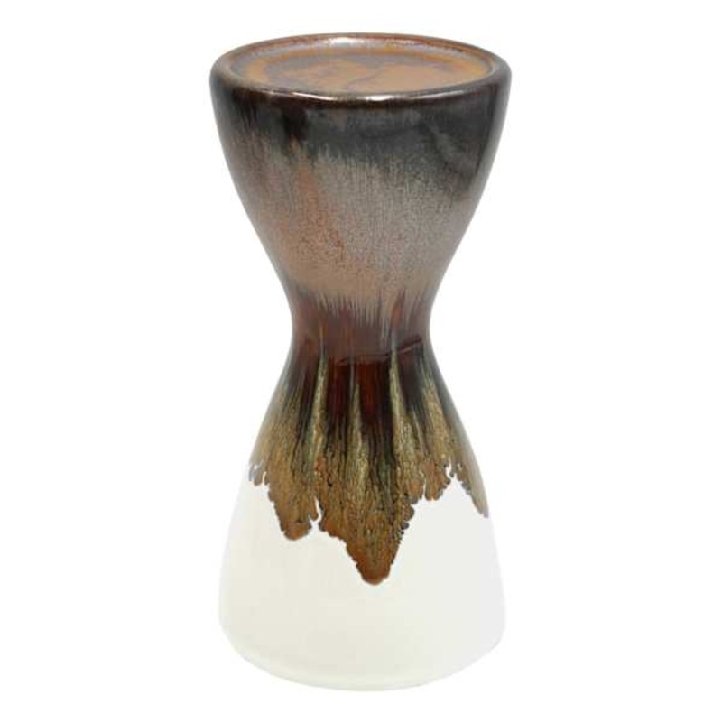 Crosby St. White & Brown Reactive Ceramic Vase, 8″