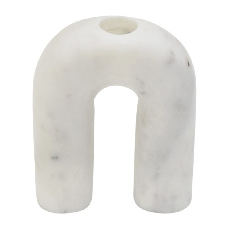 Crosby St. White Marble Taper Candle Holder, 5″