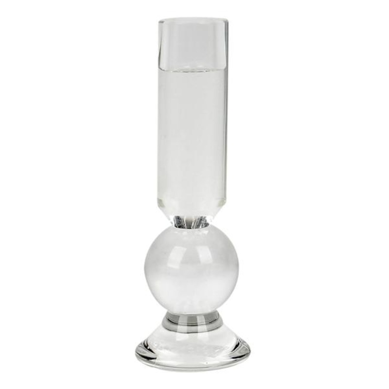 Crystal Glass Taper Candle Holder, 7″