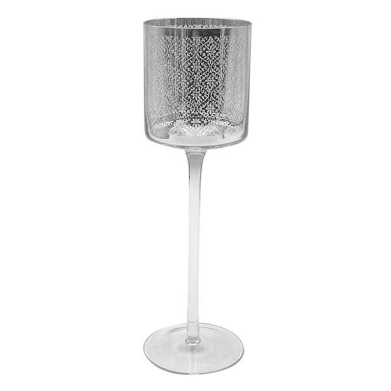 Flickering Glass Candle Holder, 10″