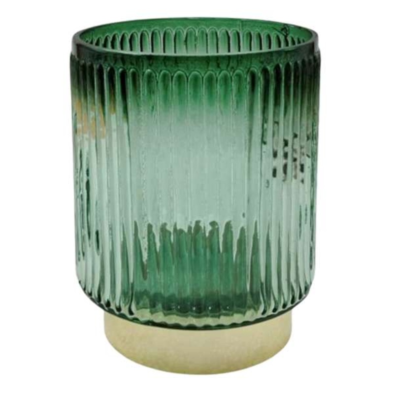 Found & Fable Green Glass Votive Candle Holder, 5″