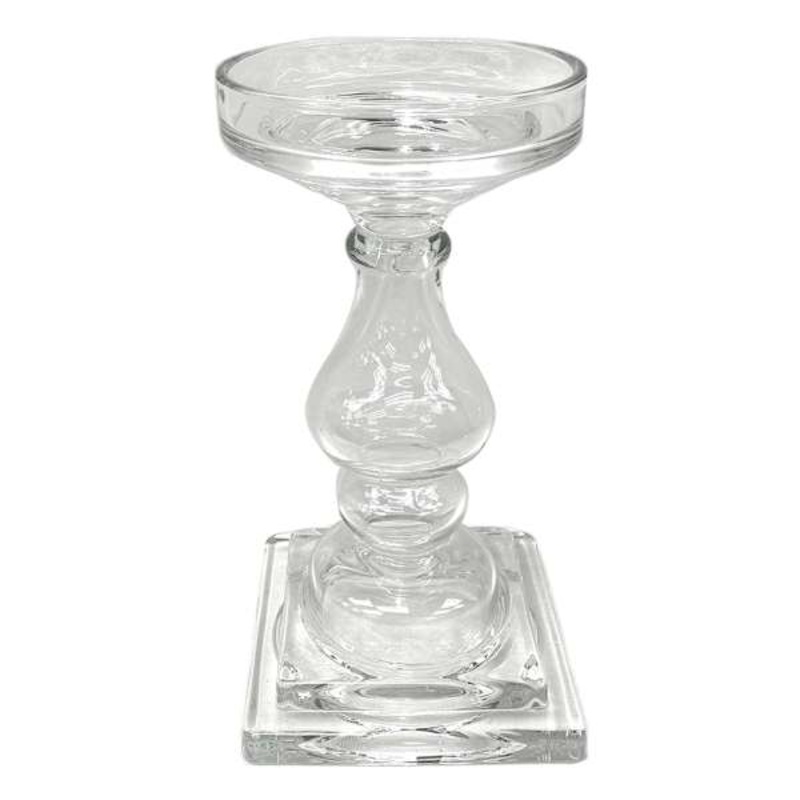 Glass Candle Holder, 9″