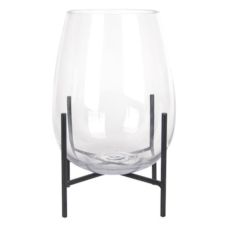 Glass Hurricane Candle Holder, 6″