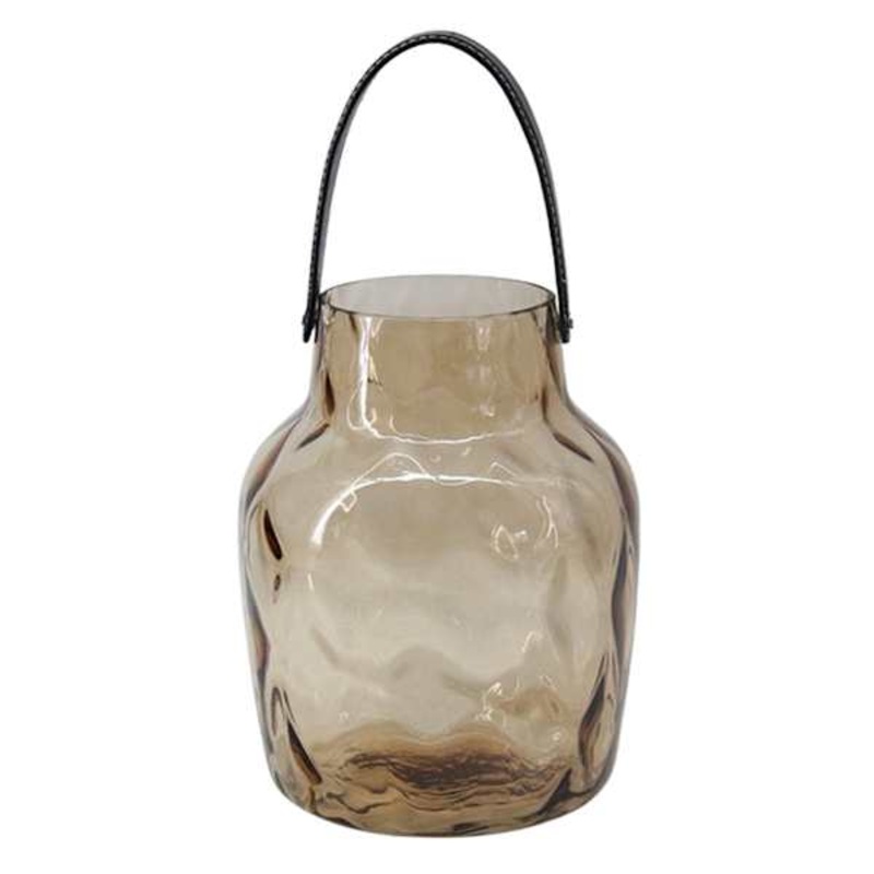 Glass Lantern with Rope Handle, 10″