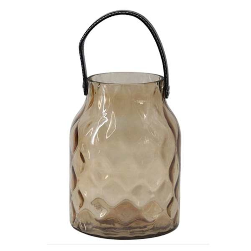 Glass Lantern with Rope Handle, 8″