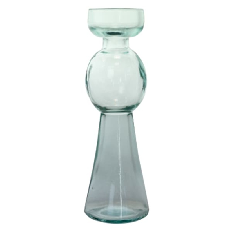 Glass Pillar Candle Holder, 8″