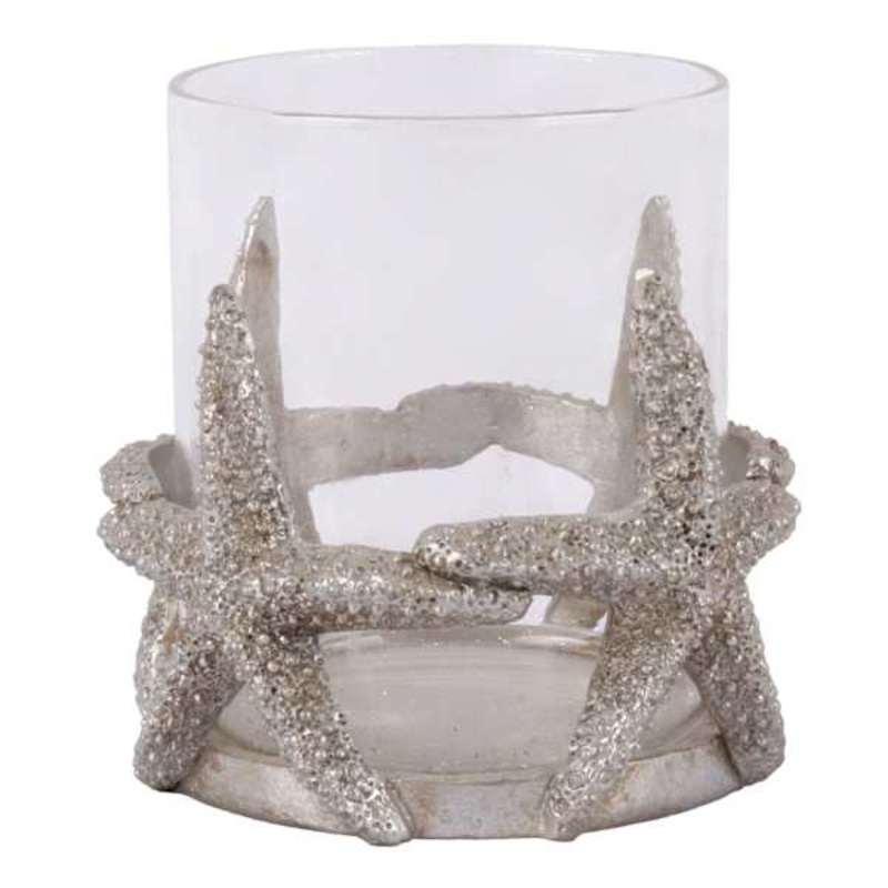 Glass Starfish Candle Holder, 5″