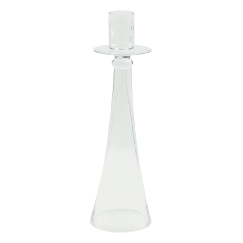 Glass Taper Candle Holder, 12″