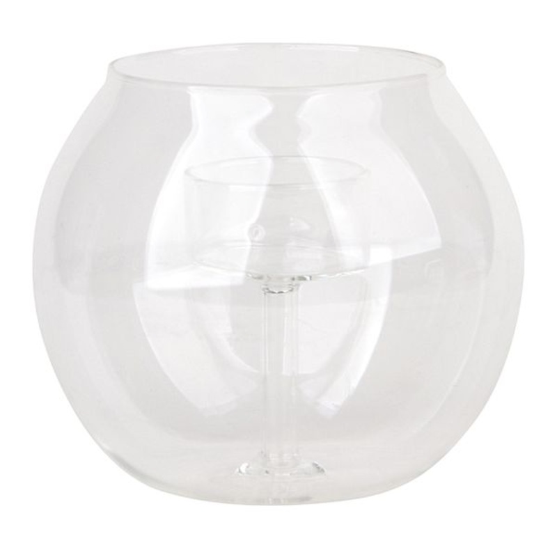 Glass Tealight Candle Holder, 4″