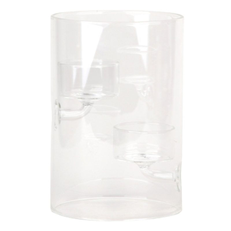 Glass Tealight Candle Holder, 6″