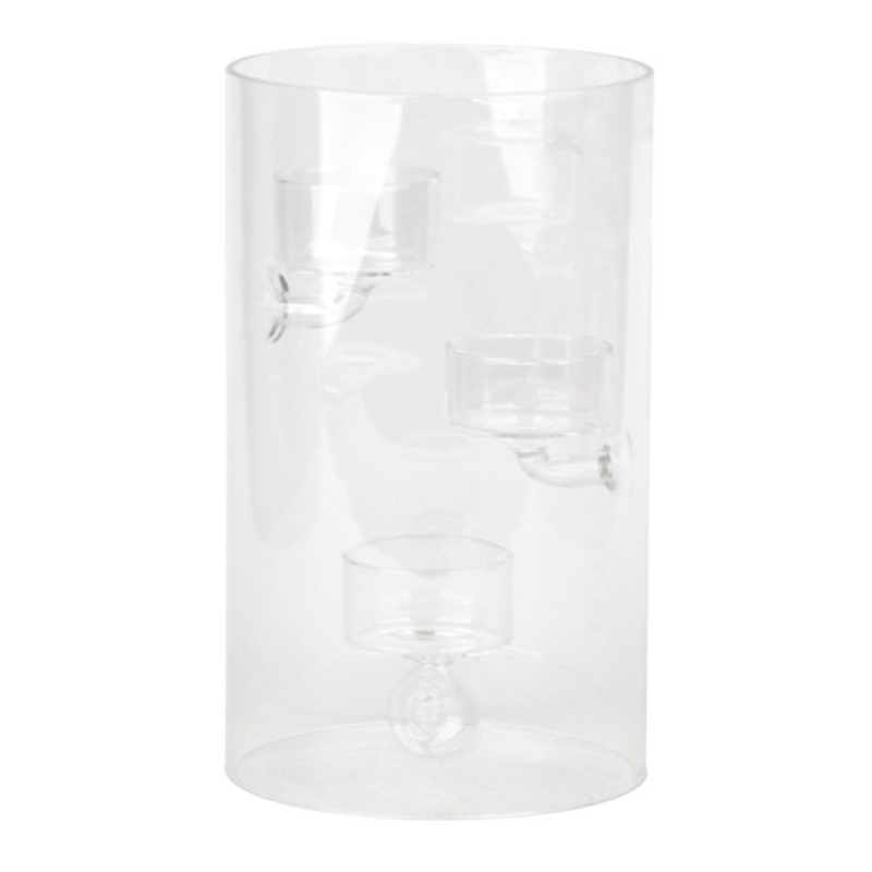 Glass Tealight Candle Holder, 8″