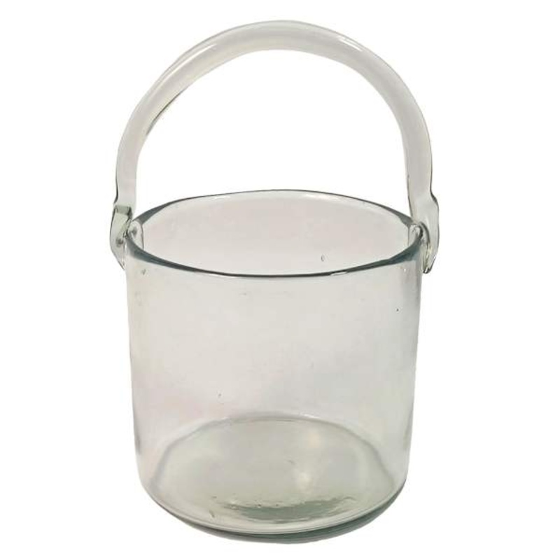 Glass Votive Candle Holder with Handle, 6.5″