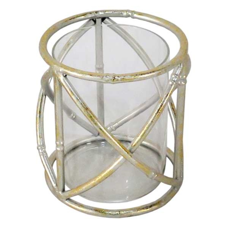 Gold Bamboo Votive Candle Holder, 4″