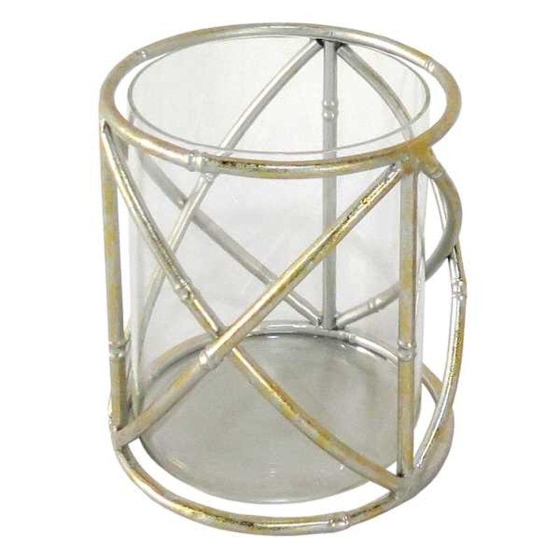 Gold Bamboo Votive Holder, 6″