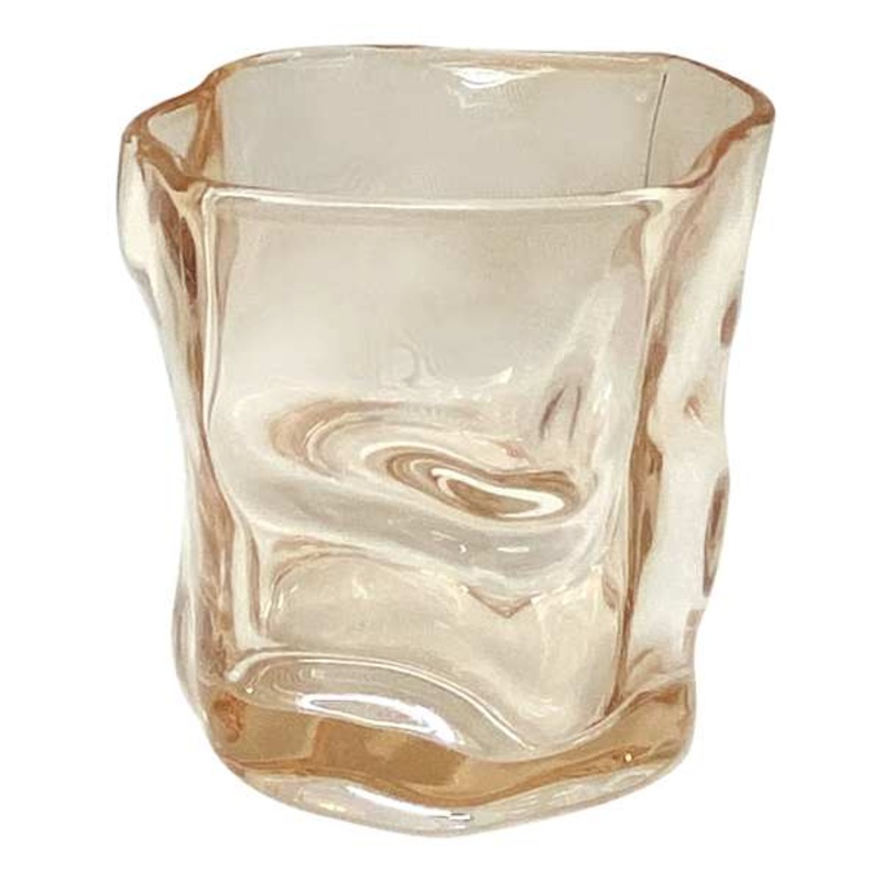 Gold Glass Candle Holder, 3.2″