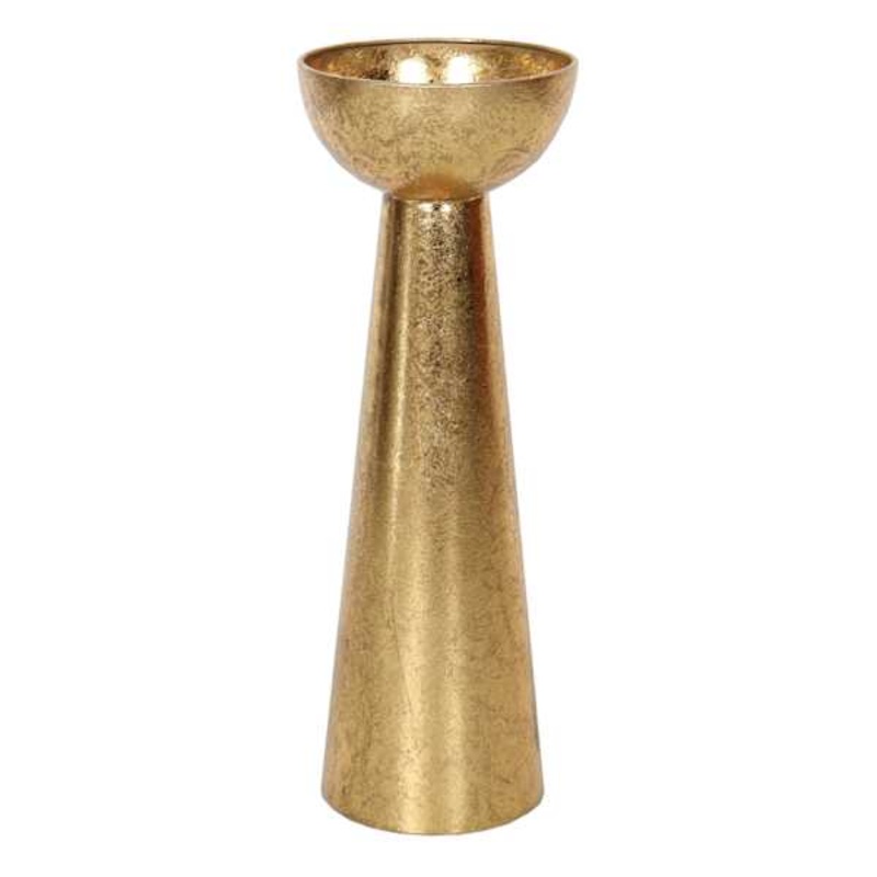 Gold Metal Candle Holder, 13″