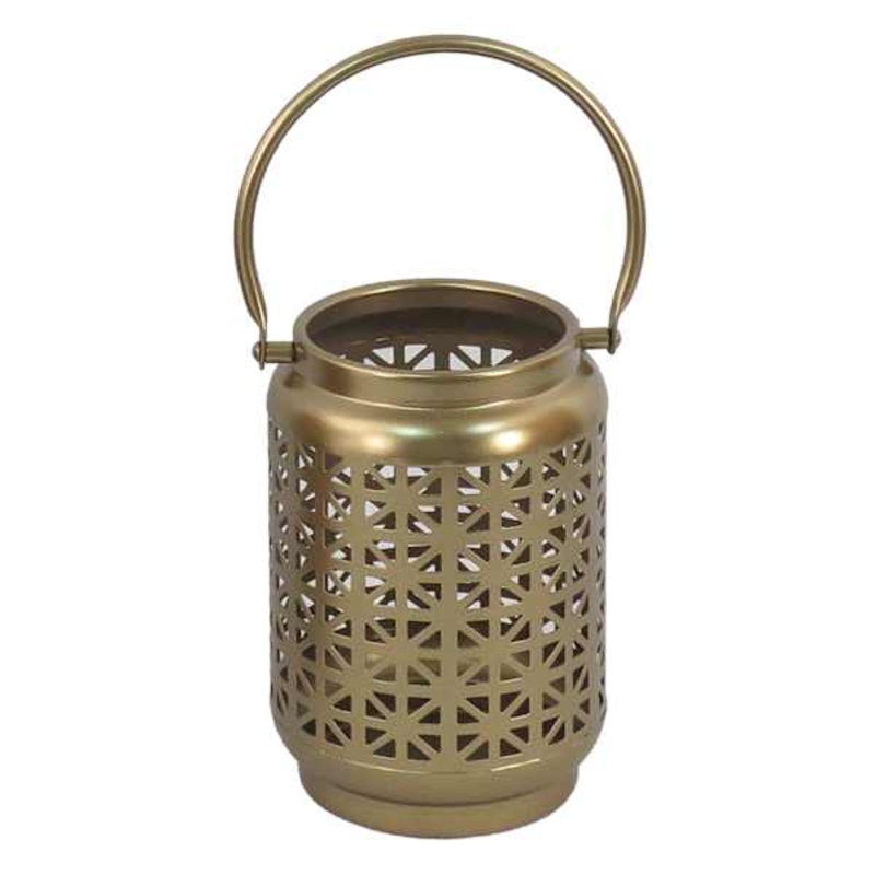 Gold Metal Punch Lantern, 6″