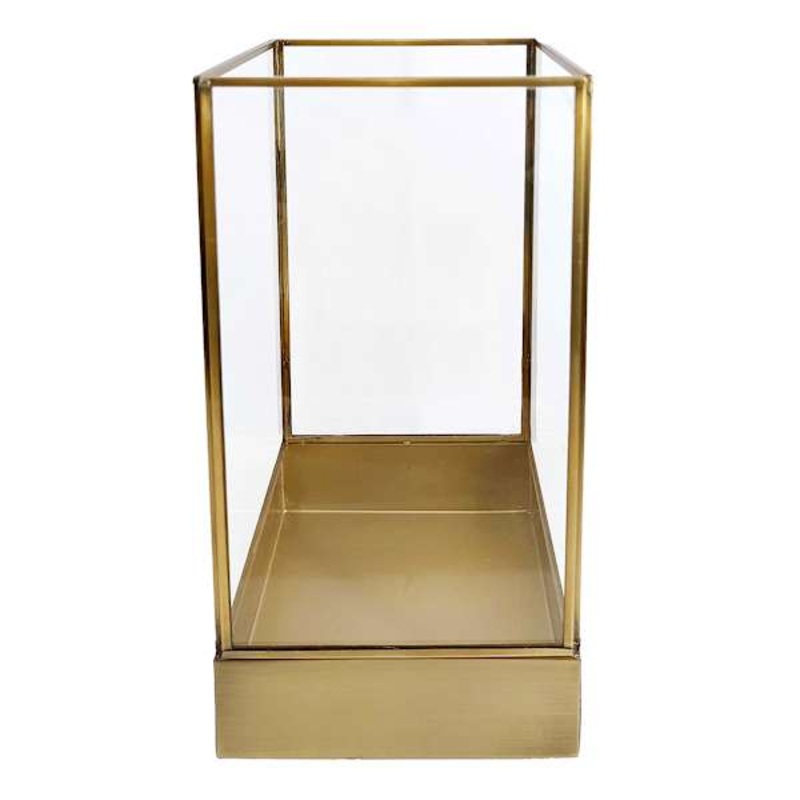 Gold Metal Rectangular Lantern, 12″