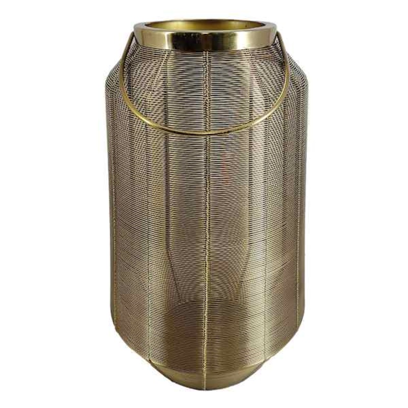 Gold Metal Wire Lantern, 17″