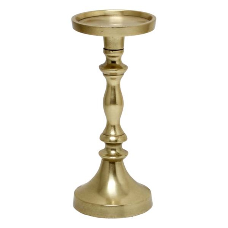 Gold Pillar Candle Holder, 6″